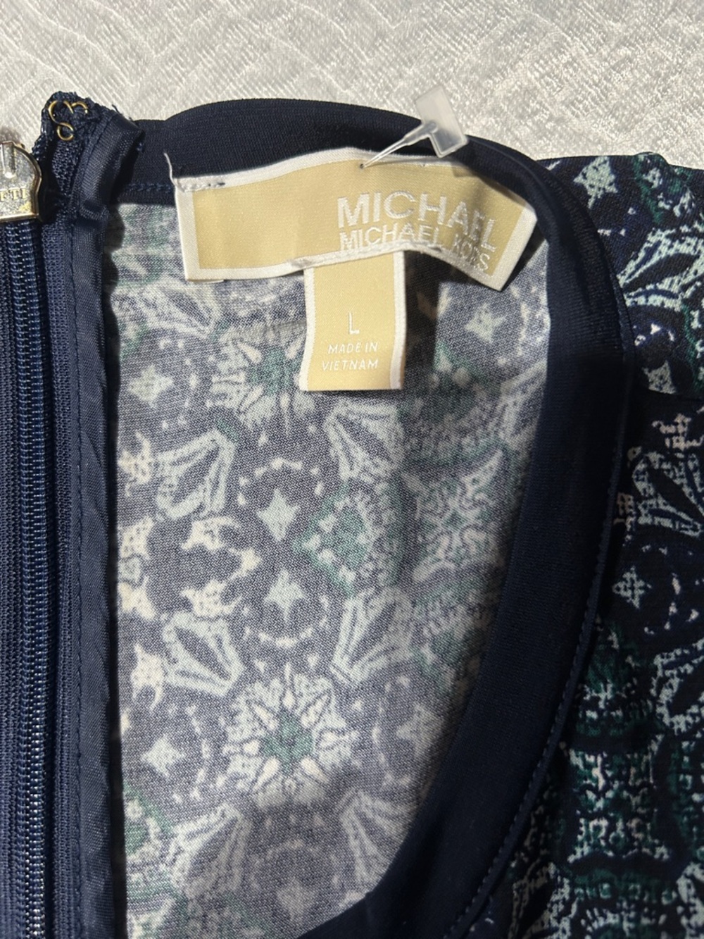 MICHAEL Michael Kors Navy and Teal Floral-Print Sleeveless Midi Dress - Picture 2 of 3